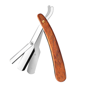 Rasoirs droits manuels en acier inoxydable de haute qualité pour hommes manche en bois outil de beauté de barbier - Product Image 1