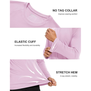 Microfibre meilleure qualité hommes entraînement course à manches longues chemises léger séchage rapide sport athlétique hommes T-Shirt - Product Image 4