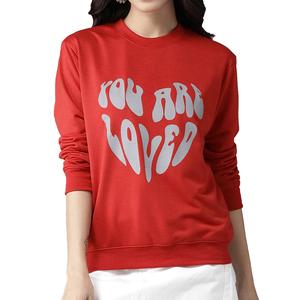 Sweat-shirt d'hiver décontracté, respirant, écologique, tissé, mode extérieure, épaules tombantes, col rond, manches longues, imprimé personnalisé sur le devant - Product Image 1