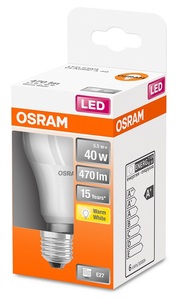 Lámpara LED estándar E27 5,5W 2700K 470Lm (Osram 127319) - Product Image 1