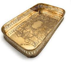 Hotel Wedding Golden Plated BRASS Fruit Serving <b>Trays</b> <b>Table</b> Decoration Luxury Modern Home Decor Serving Gold Brass Dinning <b>Tray</b> - Product Image 4