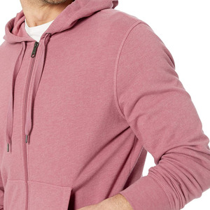 Sweat à capuche zippé pour homme, 100% coton molletonné, respirant, imperméable, imprimé numériquement, finition unie, style hip-hop - Product Image 6