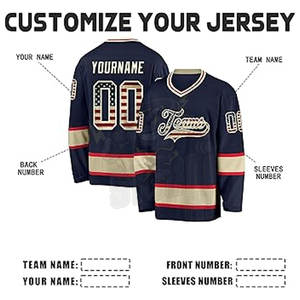 Camiseta de hockey sobre hielo personalizada Premium, tela de poliéster de alta calidad, impresión por sublimación gratuita, logotipo bordado, equipo transpirable - Product Image 4