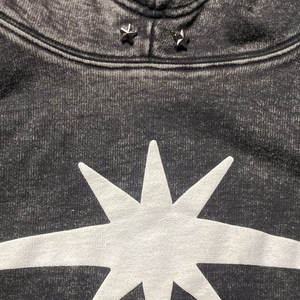 Sweat à capuche oversize vintage en coton 100% avec lavage à l'acide délavé personnalisé, logo brodé, taille standard, sweat à capuche avec strass - Product Image 3