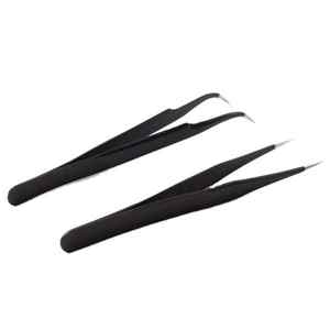 Pinzas de extensión de pestañas de fibra de aplicador de belleza de acero inoxidable - Product Image 4