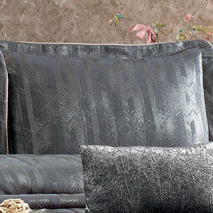Guzide Riva Anthracite <b>Grey</b> 4-Piece Customized Classic Luxury Home <b>Bedspread</b> Set 100% Chenille Organic Woven Striped Washable - Product Image 3