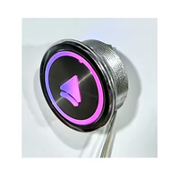Bouton poussoir d'ascenseur numérique circulaire en acier inoxydable de haute qualité avec affichage lumineux rouge sur fond blanc pour hôtels, appartements et villas