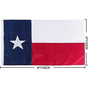 Bandera de Texas USA TOP FLAGSINC, 5x8, para Exteriores, Resistente, de Nailon Oxford, Fabricada en EE. UU., con Franjas Bordadas y Cabezal de Lona - Product Image 2