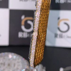 จี้รูปตัวอักษรที่ได้รับการรับรองว่าเป็น925เงินประดับกรอบสีทองสไตล์ฮิปฮอปประดับอัญมณี RB - Product Image 6