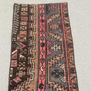 พรมวินเทจขนาดเล็ก 1.3x4.5 ฟุต สีน้ำตาลแบบไล่เฉดสไตล์ตุรกี - Product Image 5