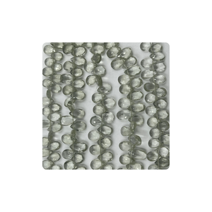 Perles de quartz améthyste verte naturelle de qualité supérieure, facettées, en forme de goutte de poire, briolette, 7 mm, 8 mm, environ 8 pouces, pour la fabrication de bijoux - Product Image 3