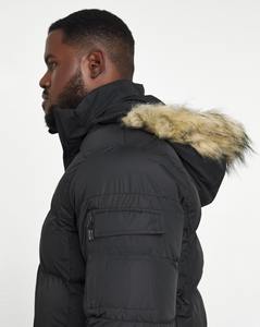 Veste d'hiver personnalisée 100% polyester pour hommes Streetwear grande taille épais avec col montant et capuche rembourrée en fourrure bulle - Product Image 3
