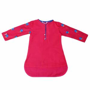 Kurti en coton brodé pour filles - Rose - Product Image 1