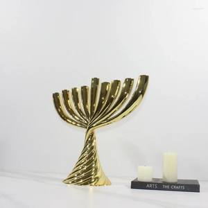 Dernier bougeoir 5 bras candélabre en métal pour cheminée anniversaire banquet centre de table - Product Image 3