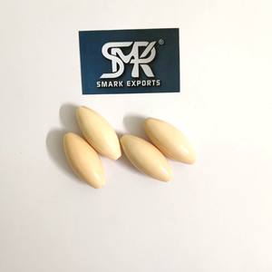 Perles ovales en résine crème élégantes pour la fabrication de bijoux et de colliers DIY, artisanat artisanal écologique - Product Image 3