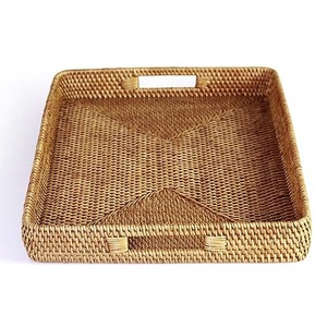 Best Quality Rectangular Kitchen Tray Indian Meena Design <b>Wood</b> Craft Rattan Plastic Low Rate Resin Inlay Decorative Serving Tray - Product Image 1