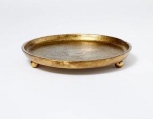 Plateau de service polyvalent en métal et aluminium au design moderne adapté au thé, au café, aux collations, aux desserts et aux fruits secs - Product Image 1