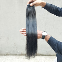 Extensions de cheveux vierges indiens Remy, lisses crépus, double trame, qualité supérieure, avec closure et frontal assortis, naturelles