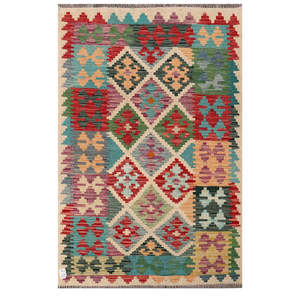 พรมกิลิมไมมาณา อัฟกานิสถาน ขนาด 159 x 103 ซม. ชุดพรมพื้นเมืองอัฟกันแบบดั้งเดิม - Product Image 1