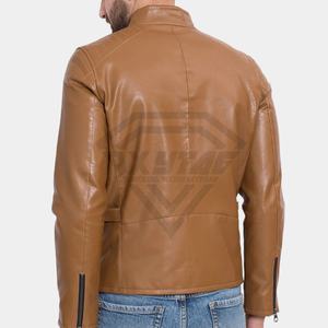 Chaqueta de cuero con cuello levantado a la moda para hombre, traje largo de invierno de Color callejero personalizado, nuevo artículo fresco - Product Image 5