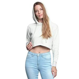 Vente en gros de crop top personnalisé pour femmes sweat à capuche respirant à séchage rapide et anti-rétrécissement pour femmes crop top à capuche - Product Image 4