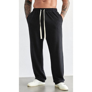 Pantalon d'entraînement décontracté coupe ajustée pour hommes, jogging en molleton de coton respirant, vêtements de sport imprimés avec cordon de serrage pour l'hiver, grande taille - Product Image 1