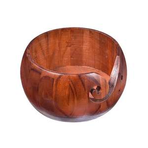 Haute qualité Acacia bois fil bol tricot accessoires Table décoratif bois Crochet fil boule bols pour stockage Logo personnalisé - Product Image 4