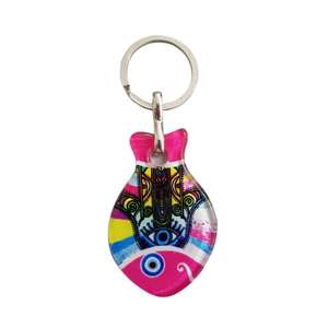 10x4cm Glass Ornament Metal <b>Key</b> <b>Chains</b> - Product Image 1