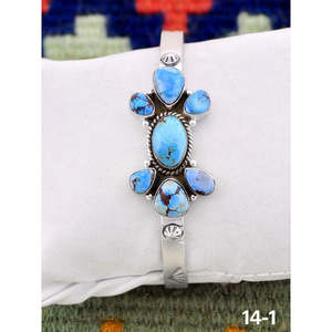 Southwest Handmade Golden Hills & Sterling Silver Fashion Cuff Bracelet - Product Image 1