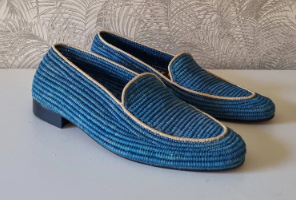 Zapatos de rafia para hombre, mocasines de rafia hechos a mano para hombre, zapatos de hombre marroquí, zapatos clásicos de rafia de gama alta - Product Image 2