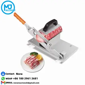 Manual Frozen Meat Slicer Stainless Steel Meat Cutter Beef Mutton Roll Food Slicer Slicing Machine for Hot Pot Shabu Korean BBQ