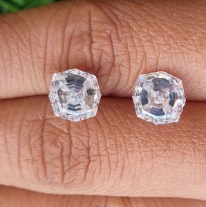 Diamante de moissanita blanco completo de 4,64 Ct, 7,50 MM, hermosa forma de Octágono blanco, fabricación de moissanita para pendientes - Product Image 2