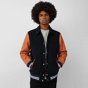 Chaqueta Universitaria de Lana Personalizada para Hombre, Cuello Alto, Estilo Deportivo Urbano de Invierno, Reversible, Calefactable, Chaqueta Universitaria para Hombre al por Mayor - Product Image 3