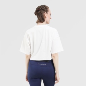 T-shirt en coton tricoté 100% Ease Motion en blanc, respirant, idéal pour l'entraînement - Product Image 2