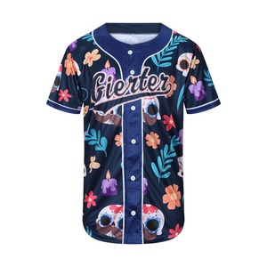 Camiseta de béisbol con estampado floral digital, camiseta de béisbol con botones y cuello redondo totalmente sublimada, fabricante de Pakistán - Product Image 5