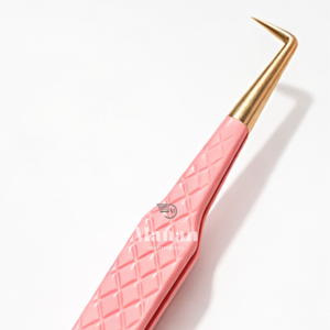 Pinzas Profesionales de Alta Calidad para Extensión de Pestañas, Color Rosa, Punta Curva, Acero Inoxidable, Herramienta de Belleza - Product Image 2