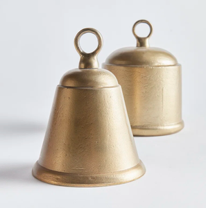 AK Latón Estilo Vintage Metal Campanas de Navidad Acabado en oro Juego de 2 campanas modernas para decoración de Navidad/Decoración DE LA IGLESIA - Product Image 3