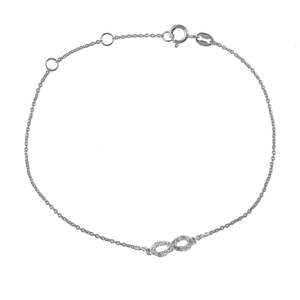 Pulseras infinitas de piedras preciosas de circón cúbico de Plata de Ley 925 al por mayor de diseño de lujo para joyería de regalo de San Valentín para mujer - Product Image 1