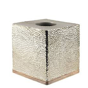Stainless Steel Silver <b>Hammered</b> Tissue Box <b>Holder</b> - Product Image 5