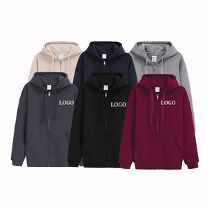 Sudadera con Capucha Personalizada para Hombre, Gruesa, con Cierre, Color Sólido, Algodón Peinado Grueso, 100% Algodón, Bolsillo Bordado, Estampado - Product Image 1