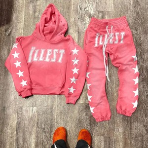 ชุดวอร์มแฟชั่นแบบยูนิเซ็กซ์ เสื้อฮู้ดดี้โอเวอร์ไซส์และกางเกงจ็อกเกอร์ สไตล์สตรีท ชุดวอร์มแขนยาวแบบยูนิเซ็กซ์ ชุดกีฬา - Product Image 3