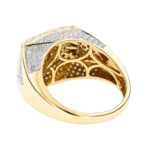 S925 Sterling Silver Round Cut Moissnaite <b>Iced</b> Out Hip Hop Style With Square Design Unique Diamond <b>Ring</b> for Men - Product Image 3