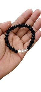 Crystal <b>bracelet</b> <b>Black</b> Obsidian & Clear crystal Round Beads <b>Bracelet</b> 8mm Stone Gemstone Fashion Men and <b>Women</b> Gift Energy - Product Image 3