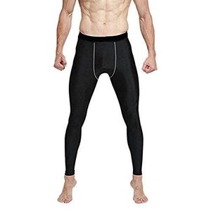 Pantalon de compression unisexe noir uni simple avec taille élastique pour le sport et les activités physiques en automne - Product Image 4