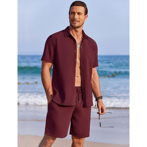 Conjunto de chándal de 2 piezas informal para hombre al por mayor, polo, pantalones cortos hasta la rodilla, conjunto de verano con logotipo propio personalizado - Product Image 2