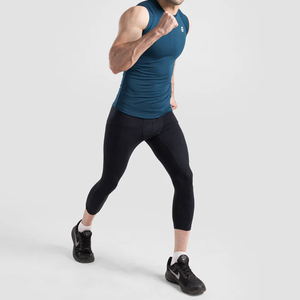 เสื้อยืดรัดกล้ามเนื้อแขนกุดสำหรับผู้ชายผ้าถักจากปากีสถานสำหรับยิมและกีฬาขายส่ง - Product Image 4