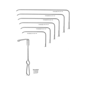 Retractor Brunner con Punta Curva Descendente, Juego de Instrumentos Manuales de Acero Inoxidable, 100x20mm, 25cm - Product Image 5