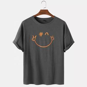 T-shirts grande taille imprimés avec logo personnalisé 100% coton de haute qualité chemises OEM surdimensionnées avec col montant respirant pour l'été - Product Image 4
