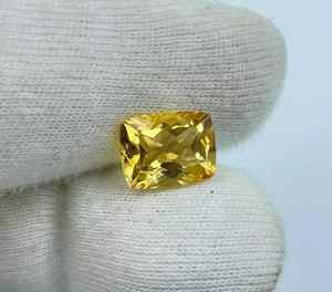 แหวนคริสตัลซิทรินสีทองธรรมชาติทรงเหลี่ยมเจียระไน ทำด้วยมือ ขนาดสั่งทำได้ ควอตซ์สีเหลืองทรงมรกต น้ำหนัก 3.60 กะรัต ขนาด 10x8x6 มม. - Product Image 1