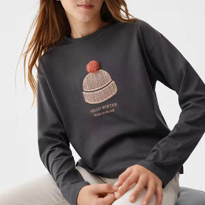 ขายส่งโลโก้ที่กําหนดเองสาเหตุเสื้อแขนยาวผู้หญิงสตรี / เสื้อแขนยาวผ้าฝ้ายมาใหม่ที่กําหนดเองขนาดใหญ่ - Product Image 3